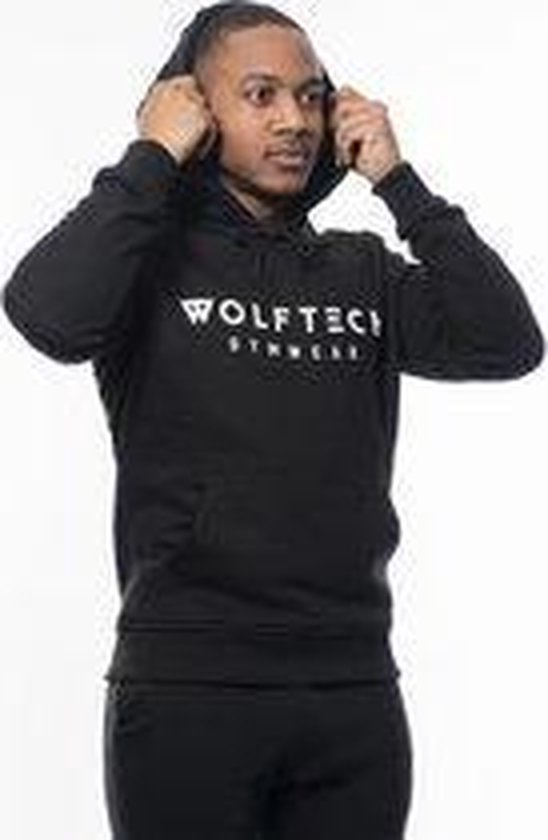 Wolftech Gymwear Hoodie Heren / Hoodie Dames - Zwart - M - Met Groot Logo - Fitness - Unisex