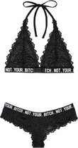 Kanten BH-Set Not Your Bitch - L/XL - Zwart - Sexy Lingerie & Kleding - Lingerie Dames -  Dames Lingerie - BH-Sets