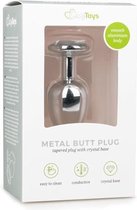 Metalen buttplug met transparante diamant - Zilver - Sextoys - Anaal Toys - Dildo - Buttpluggen