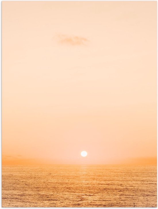 Poster – Ondergaande Zon in de Zee - 30x40cm Foto op Posterpapier