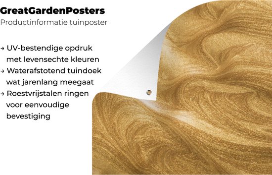 Affiche de jardin fond doré avec paillettes 60x40 cm - petit - Toile de jardin / Toile d'extérieur / Peintures d'extérieur (décoration de jardin)