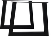 HSM Collection - Tafelpoten - U-model -  85x7,5x72 - Gepoedercoat zwart - Metaal