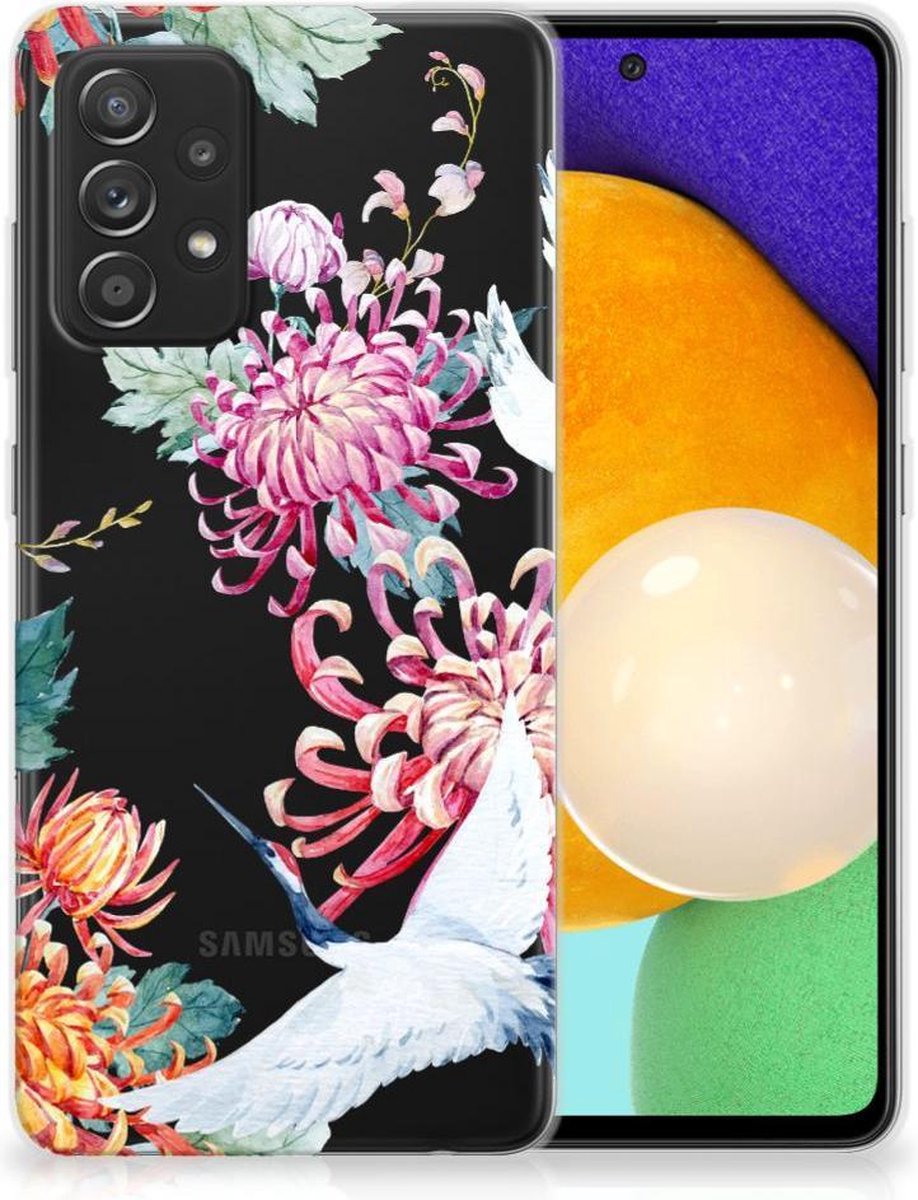 Samsung Galaxy A52 (5G/4G) TPU Hoesje Bird Flowers
