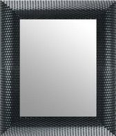 Moderne Spiegel Zwart Zilver 54x74 cm – Zoe – Gerecycled Zilveren Spiegel – Chique Spiegel Zilveren rand – Spiegel Zilveren lijst – Perfecthomeshop