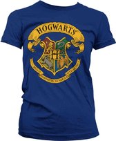 Harry Potter Dames Tshirt -M- Hogwarts Crest Blauw