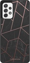 Samsung A72 hoesje - Marble | Marmer grid | Samsung Galaxy A72 case | Hardcase backcover zwart