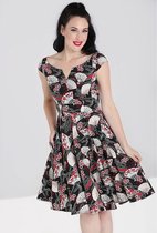 Hell Bunny Lanah Fan 50's Swing Jurk Zwart