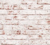 Steen tegel behang Profhome 907813-GU vliesbehang glad met natuur patroon mat rood bruin 5,33 m2