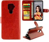 Voor Huawei Nova 5i Pro Crazy Horse Texture Horizontaal Flip Leren Case met Houder & Kaartsleuven & Portemonnee & Fotolijst (Bruin)