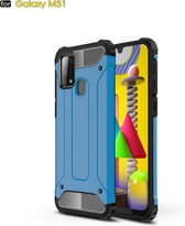 Voor Galaxy M31 Magic Armor TPU + PC-combinatiebehuizing (blauw)