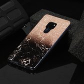 Voor Huawei Mate 20 marmeren patroon Soft TPU beschermhoes (rose goud zwart)