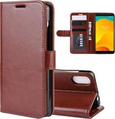 R64 textuur enkele vouw horizontale flip lederen tas voor Wiko Sunny 4 Plus, met houder & kaartsleuven & portemonnee (bruin)