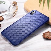 ROCK Slim Weave Style TPU Soft Case voor iPhone XS (blauw)