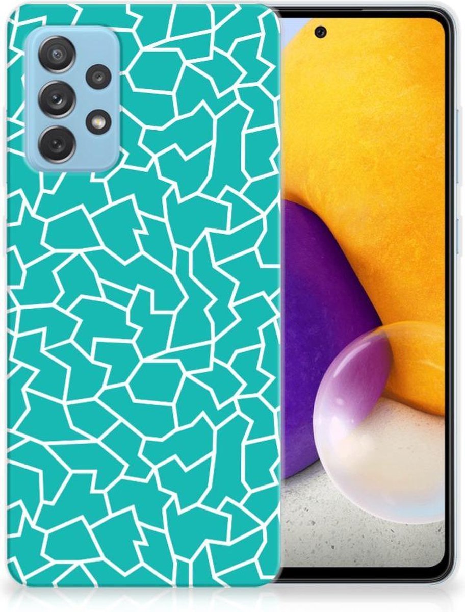 Samsung Galaxy A72 Hoesje maken Cracks Blue