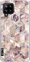 Casetastic Samsung Galaxy A42 (2020) 5G Hoesje - Softcover Hoesje met Design - Blush Quartz Honeycomb Print