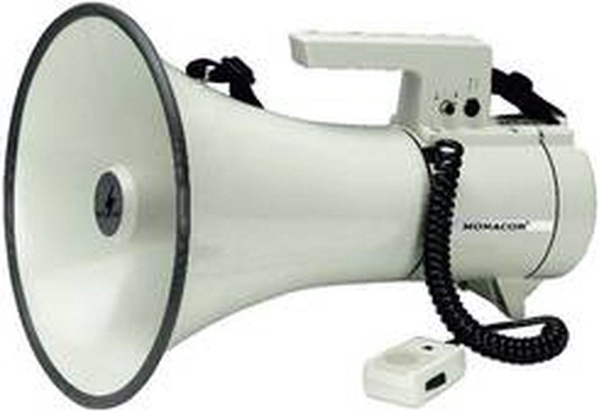 Monacor TM-35 Megafoon Met handmicrofoon, Met draagriem, Met geluiden