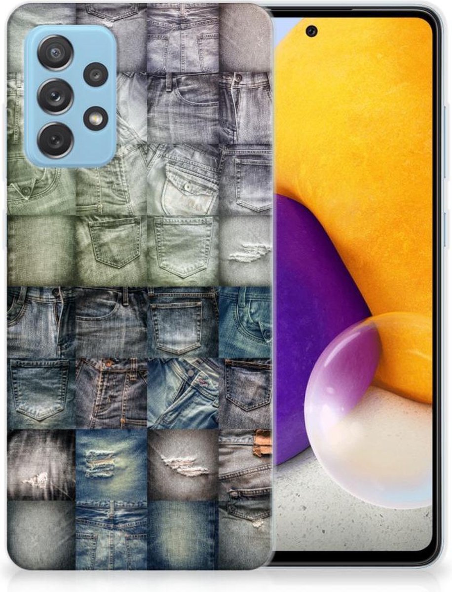 Silicone Back Cover Samsung Galaxy A72 Spijkerbroeken