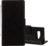 Voor Galaxy Note 8 Pressed Flowers Butterfly Pattern Horizontal Flip Leather Case met houder & kaartsleuven & Wallet & Lanyard (zwart)