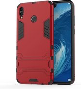Shockproof PC + TPU Case voor Huawei Honor 8X Max, met houder (rood)