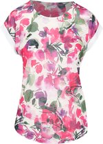 Cassis - Female - T-shirt met aquarelbloemen  - Fushia
