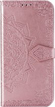 Mandala Booktype Xiaomi Redmi 9 hoesje - Rosé Goud