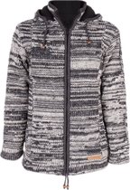 Gebreid Wollen Heren/Uni Vest van Schapenwol met Polyester Fleece voering en afneembare capuchon - SHAKALOHA - M Buster ZH AntraBeige 3XL