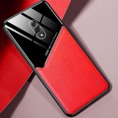 Voor OPPO K3 All-inclusive lederen + organische glazen beschermhoes met metalen ijzeren plaat (rood)