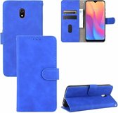 Voor Geschikt voor Xiaomi Redmi 8A Effen Kleur Huidgevoel Magnetische Gesp Horizontale Flip Kalftextuur PU Lederen Case met Houder & Kaartsleuven & Portemonnee (Blauw)