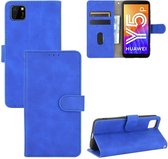 Voor Huawei Y5p / Honor 9S Effen Kleur Huidgevoel Magnetische Gesp Horizontale Flip Kalf Textuur PU Lederen Case met Houder & Kaartsleuven & Portemonnee (Blauw)