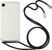 Schokbestendig ultradunne TPU + acryl beschermhoes met lanyard voor iPhone X / XS (zwart)