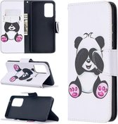 Voor Samsung Galaxy A52 5G Gekleurde Tekening Patroon Horizontale Flip Leren Case met Houder & Kaartsleuven & Portemonnee (Panda)