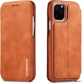 Voor iPhone 11 Hon Ancient Series lederen tas met kaartsleuven en houder en portemonnee (bruin)