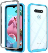 Voor LG K51 / Q51 schokbestendige sterrenhemel PC + TPU beschermhoes (hemelsblauw)