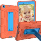 Voor Samsung Galaxy Tab A 8.0 (2019) / T290 Contrastkleur Robot Schokbestendig siliconen + pc-beschermhoes met houder (oranje blauw)