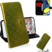 Voor Galaxy A80 / A90 Effen Kleur Kleurrijke Magnetische Gesp Horizontale Flip PU Lederen Case met Houder & Kaartsleuven & Portemonnee & Lanyard (Goud)