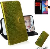 Voor Galaxy A10e / A20e Effen Kleur Kleurrijke Magnetische Gesp Horizontale Flip PU Lederen Case met Houder & Kaartsleuven & Portemonnee & Lanyard (Goud)