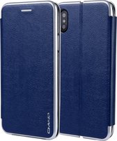 Voor iPhone XS Max CMai2 Linglong-serie PC + PU horizontale flip lederen tas met houder en kaartsleuf (koningsblauw)