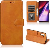 Voor Samsung Galaxy Note 10 Kalf Textuur Magnetische Gesp Horizontale Flip Leren Case met Houder & Kaartsleuven & Portemonnee & Fotolijst (Kaki)