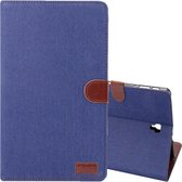 Dibase Denim Texture Horizontale Flip PU lederen tas voor Galaxy Tab S4 10.5 / T830, met houder en kaartsleuf (donkerblauw)