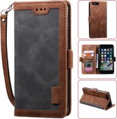 Voor iPhone 7 Plus / 8 Plus Retro Splicing Horizontaal Flip Leren Hoesje met Kaartsleuven & Houder & Portemonnee (Grijs)