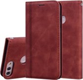 Voor Huawei P Smart / Enjoy 7S Frosted Business Magnetische Horizontale Flip PU lederen tas met houder & kaartsleuf & lanyard (bruin)