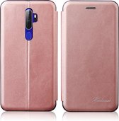 Voor OPPO A52 / A72 / A92 GeÃ¯ntegreerde Elektriciteit Drukken Retro Textuur Magnetische TPU + PU lederen tas met kaartsleuf en houder (rose goud)