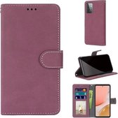 Voor Samsung Galaxy A72 5G Retro Frosted Horizontale Flip PU lederen tas met houder & kaartsleuven & portemonnee & fotolijst (Rose Red)