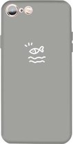 Voor iPhone 6s / 6 Small Fish Pattern Colorful Frosted TPU telefoon beschermhoes (grijs)