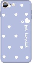 Voor iPhone SE 2020/8/7 Lachend Gezicht Meerdere Love-hearts Patroon Kleurrijke Frosted TPU Telefoon Beschermhoes (Lichtpaars)