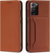 Voor Samsung Galaxy S20 FE 5G / S20 Fan Edition / S20 Lite Sterk magnetisme Vloeibaar gevoel Horizontaal Flip lederen tas met houder & kaartsleuven & portemonnee (bruin)