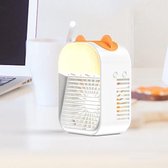 Huishoudelijke mini-bevochtigingsventilator Draagbare USB watergekoelde airconditioningventilator (beeroor-wit)