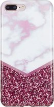 TPU beschermhoes voor iPhone 8 Plus & 7 Plus (Rose Flash Marble)