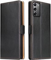 Voor Samsung Galaxy Note20 Ultra Fierre Shann PU Lederen Textuur Horizontale Flip Lederen Case met Houder & Kaartsleuven & Portemonnee (Zwart)