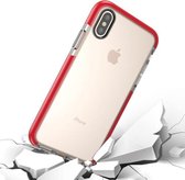 Voor iPhone X / XS mode transparante textuur anti-collision TPU beschermhoes (rood)